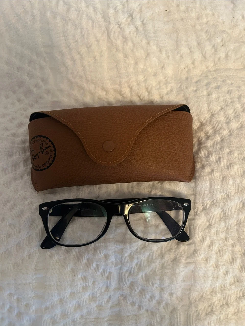 Ray-Ban Black Frames with Brown Signature Case